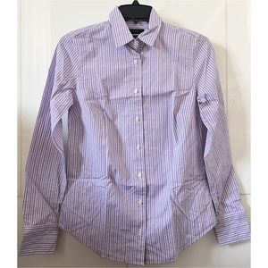 J.Crew Womens Purple Striped Long Sleeved Button Up Perfect Shirt New 00 Small